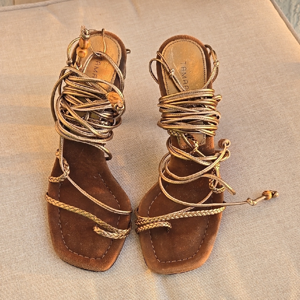 Brown Strappy Sandals - Picture 2 of 6